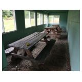 Picnic tables, wooden