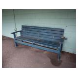 Lot of 2 Wooden bench seats, outside
