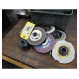 Assorted grinding wheels and wheel holders