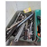 Lot of box wrenches, ratchets, adjustable