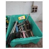 Assorted tools, center punches, wheel puller,