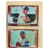 1955 BOWMAN DON NEWCOMBE AND EDDIE MATTHEWS CARDS