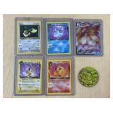 LOT OF 6 POKEMON CARDS & TOKEN