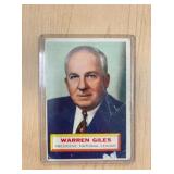 1956 TOPPS WARREN GILES CARD