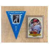 2012 PANINI PETE ROSE BLUE PENNANT AND CARD