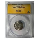 2005 P BUFFALO NICKEL MS 65 BISON CLASHED DIES