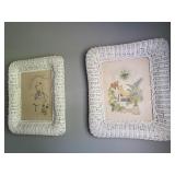 2 Wicker Framed Pictures