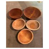 5 Wood Bowls