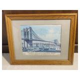 Framed "The Great East River Suspension Bridge"