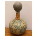 Italian Made Leather Globe Covered Decanter