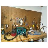 Shop Vac, Wrenches, Scythe, Saws etc