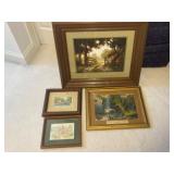 4 Framed Pictures (Incl. "The Dargle" Glen,