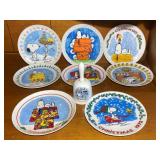 Peanuts Snoopy Christmas Plates & Bell