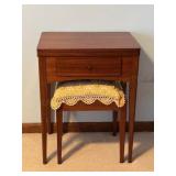 Antique Singer Sewing Machine, Table & Stool