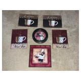 Coffee Signs & Chef Picture & Clock