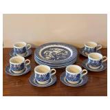 Blue & White Plates, Teacups & Saucers