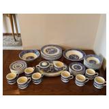 Blue & White Plates, Bowls, Cups etc (Incl.