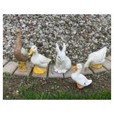Duck, Goose & Rabbit Statues