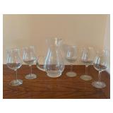 Pitcher & 5 Stemware Glasses