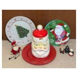 Christmas Plates, Santa Figurines, etc