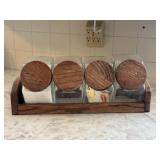 Wood & Glass Cannister Set