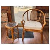 Rattan Style Chair & Table