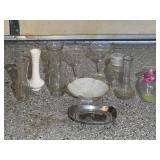 Misc. Vases, Bowl & Tray (Incl. Hobnail Milk