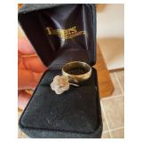 Wedding Band & Flower Ring