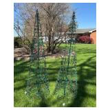 2 Outdoor Lighted Christmas Trees