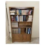Wood Bookshelf No Contents 4 Shelves Plus Storage