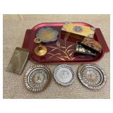 Red Tray Coasters Trinket Boxes Group Lot