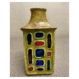 Colorful German Pottery Vase Vintage Numbered