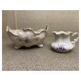 Small Greek Creamer & Bowl Set Vintage