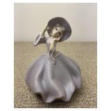 Small Woman Figurine Purple Dress 6" Vintage
