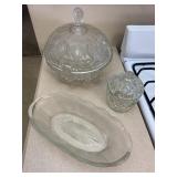 Covered Clear Candy Dishes & Bowl