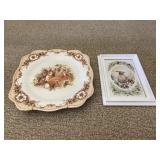 Set of 2 Bunny Rabbit Small Plate and Picture