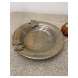 Fall Leaf Platter Plate & Pumpkin Home Decor