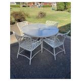 White Round Patio Table & Chairs Set