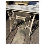 Singer Sewing Machine Table & 2 Planters