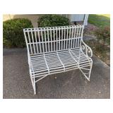 White Metal Garden Patio Bench Seat