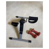 Leg Exerciser & Red 3lb Hand Weights Set