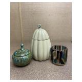Set of 3 Home Decor Including Pumpkin Candy Dish
