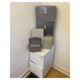 Set of 6 Metal Storage Boxes Filing Cabinet Etc