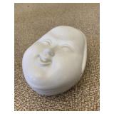 White Smiling Face Japanese Trinket Box & Lid