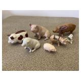 Group of 7 Small Pig Figurine Collection Set