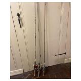 Set of 3 Old Vintage Fishing Poles