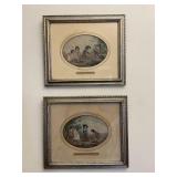 Set of Two Old French Themed Vintage Prints