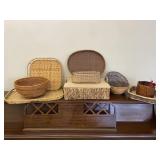 Group of 10 Baskets Various Sizes & Shapes