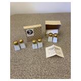 Set of 3 Salt & Pepper Shaker Pairs Gold Accent
