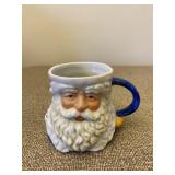 Blue & White Santa Claus Coffee Cup Mug  Vintage